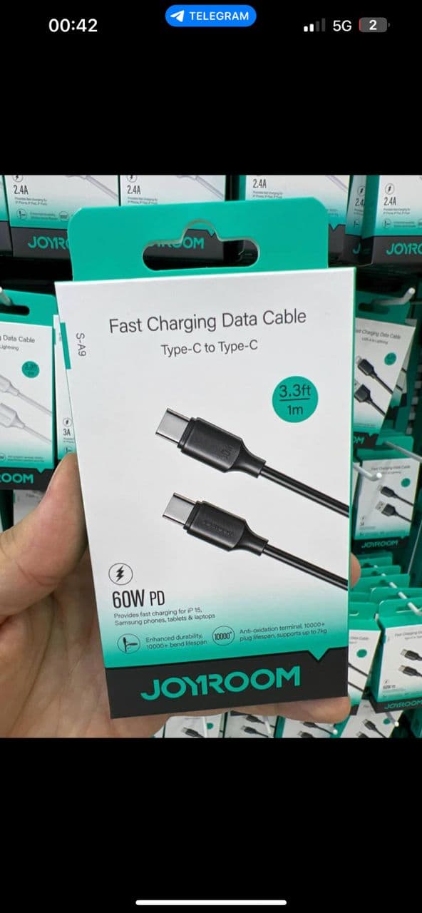 Câble Joyroom USB-C vers USB-C 60W (1m)