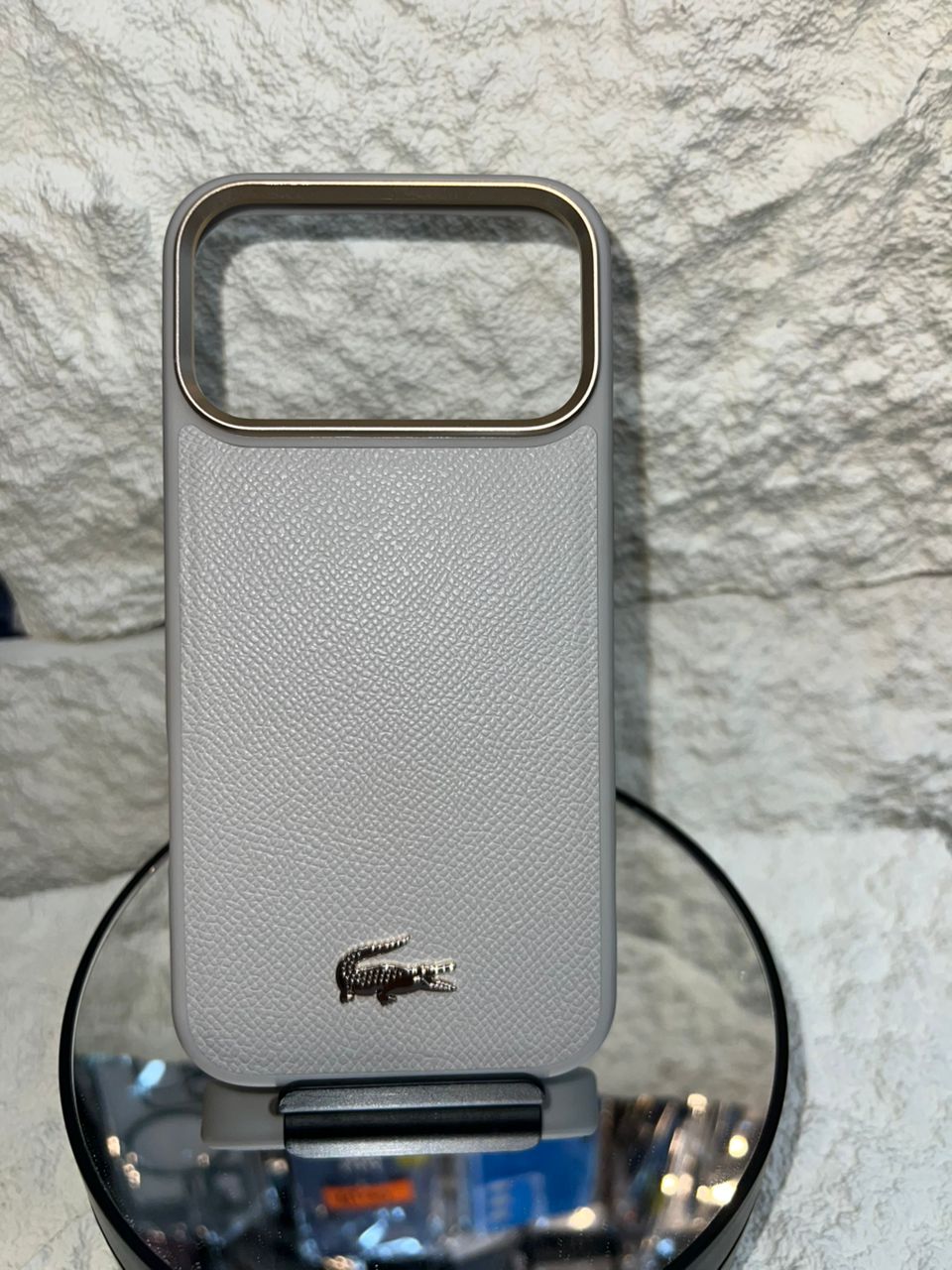 Antichoc Lacoste Cuir Gris